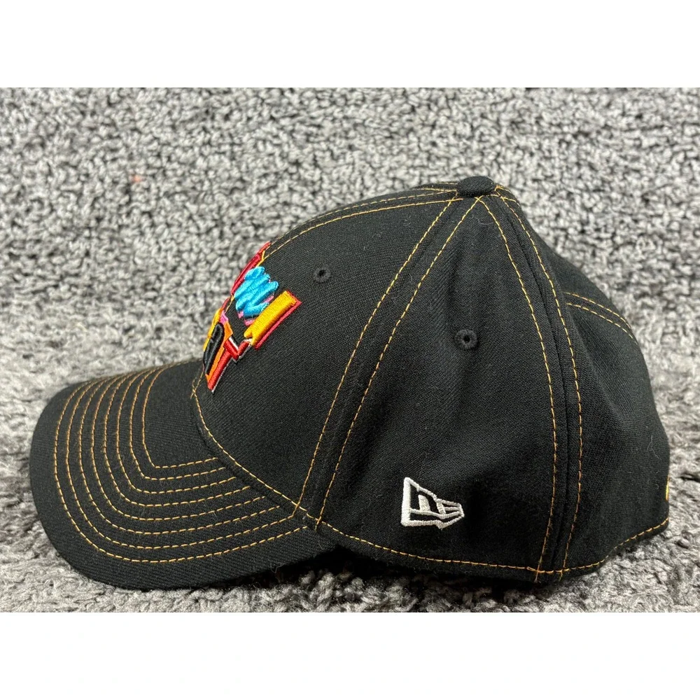 New Era 39THIRTY Miami Heat Hat Mens Medium Large Black City Edition 15 Strong